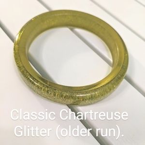 1 Splendette Classic Chartreuse Glitter Bangle (old run)